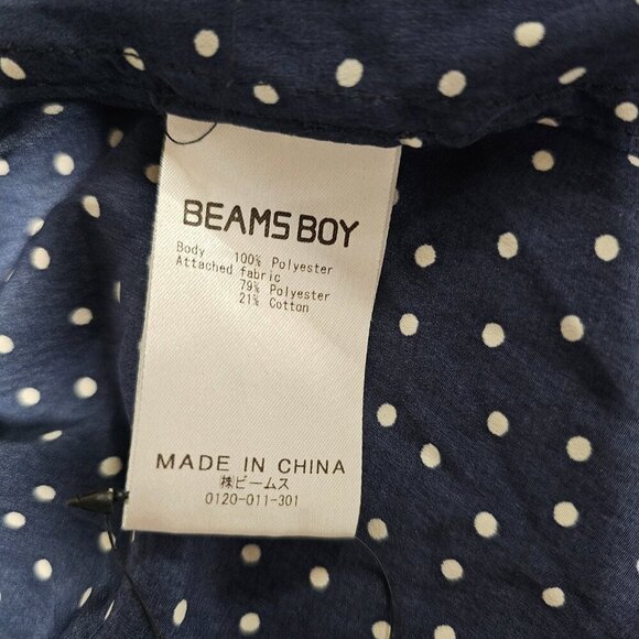 Beams Boy Polka Dot Fit and Flare Wrap Tie Dress Women One Size Blue - Picture 9 of 12